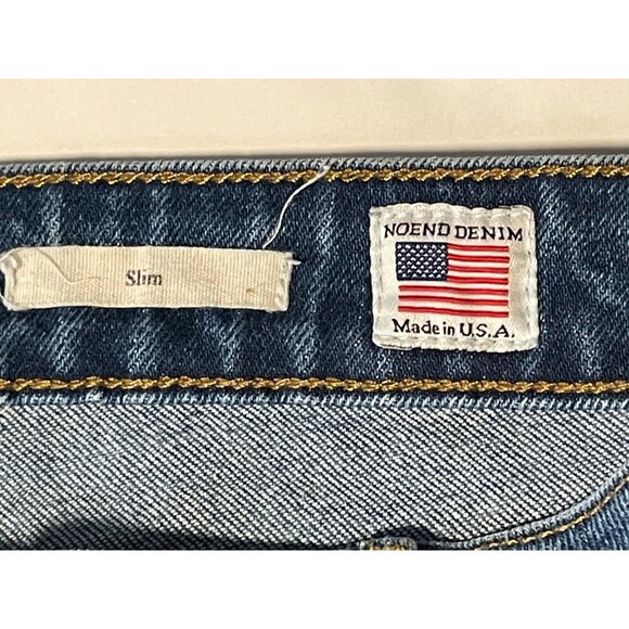 Noend Denim jeans womens 29 28 x 28 slim button fly high rise made USA blue work - Picture 6 of 16